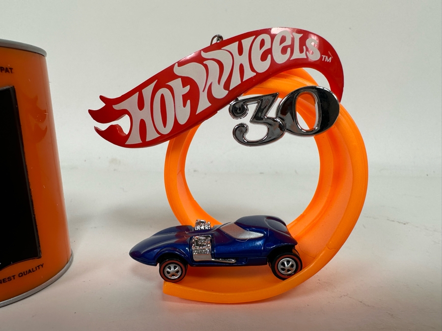 Christmas Ornaments: Mattel Hot Wheels 30 Year Anniversary Ornament And Harley-Davidson Motorcycles Oil Ornament [Photo 3]