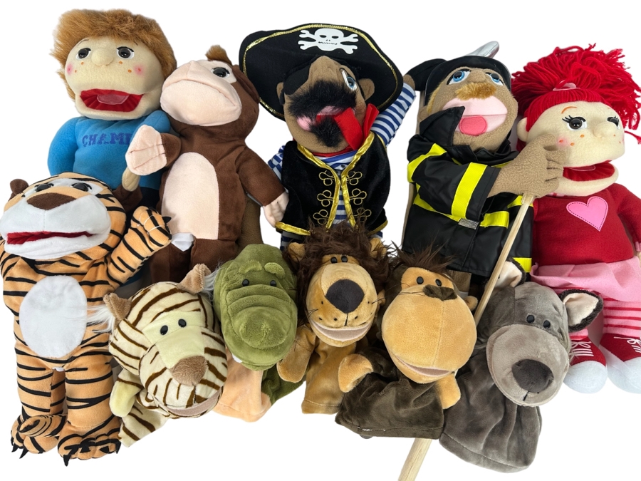 Collection Of Eleven Plush Hand Puppets