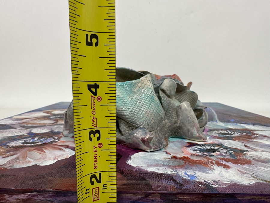 Bonnie Lee Roth (B. 1942, Southern California) Original Mixed-Media 3D Sculpture Mounted On Painted Board Of Woman Surrounded By Flowers 2017 18W X 18H X 4D [Photo 23]