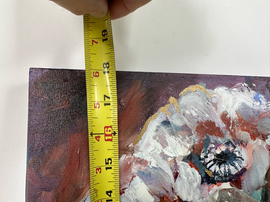 Bonnie Lee Roth (B. 1942, Southern California) Original Mixed-Media 3D Sculpture Mounted On Painted Board Of Woman Surrounded By Flowers 2017 18W X 18H X 4D [Photo 20]