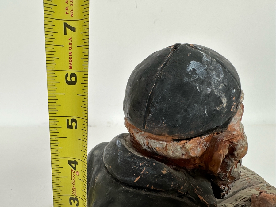 Bonnie Lee Roth (B. 1942, Southern California) Original Clay Sculpture Of Jewish Rabbi Studying 6.5W X 6.5D X 6.5H [Photo 18]