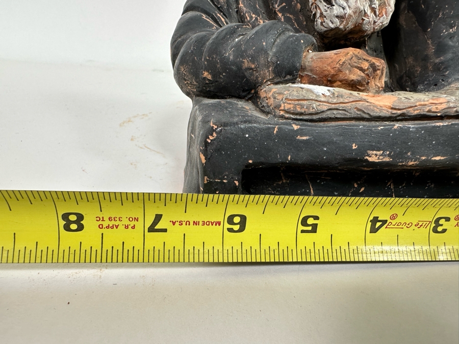 Bonnie Lee Roth (B. 1942, Southern California) Original Clay Sculpture Of Jewish Rabbi Studying 6.5W X 6.5D X 6.5H [Photo 16]