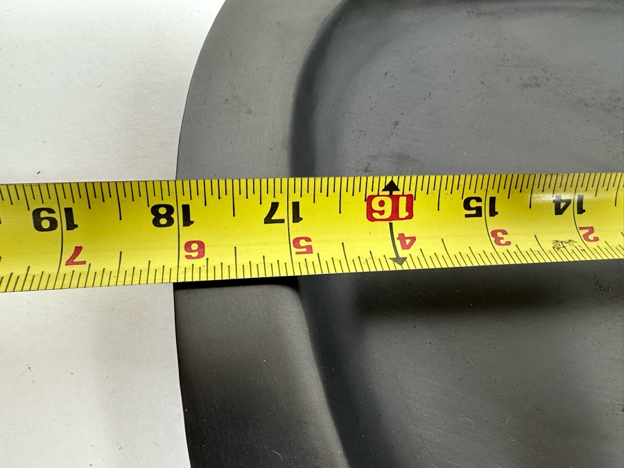 Black Metal Footed Bowl 13R, Platter 18W And Vase 15H With Wooden Flowers [Photo 11]