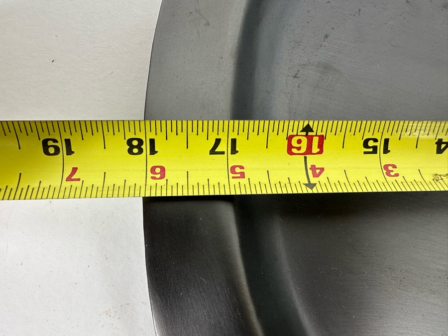 Black Metal Footed Bowl 13R, Platter 18W And Vase 15H With Wooden Flowers [Photo 12]