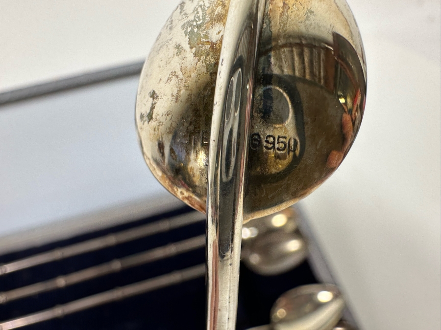 Vintage Sterling Silver 950 Iced Tea Spoons Straws With Box 66.1g [Photo 10]