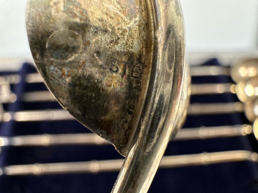 Vintage Sterling Silver 950 Iced Tea Spoons Straws With Box 66.1g [Photo 6]