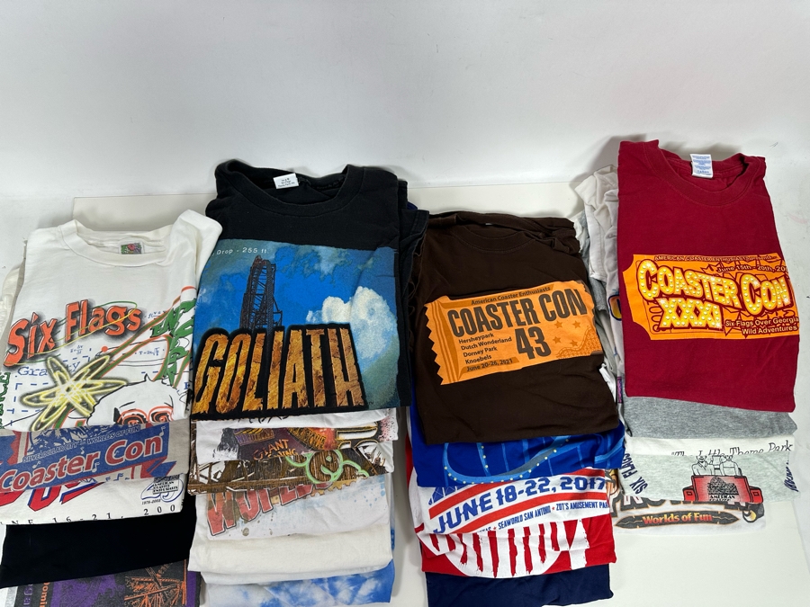 44 Roller Coaster / Theme Park T-Shirts Size L-XL - See Photos [Photo 8]