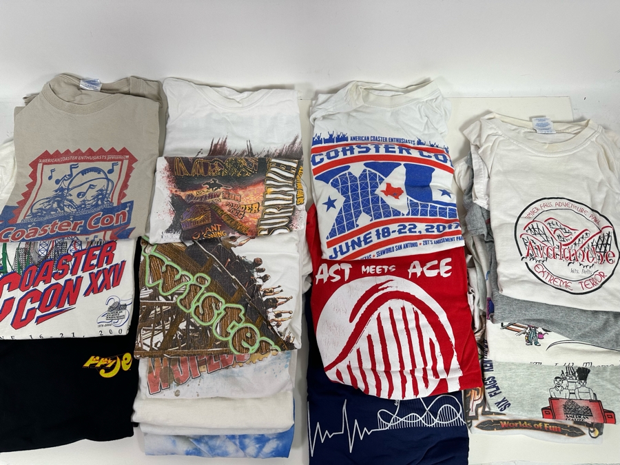 44 Roller Coaster / Theme Park T-Shirts Size L-XL - See Photos [Photo 10]
