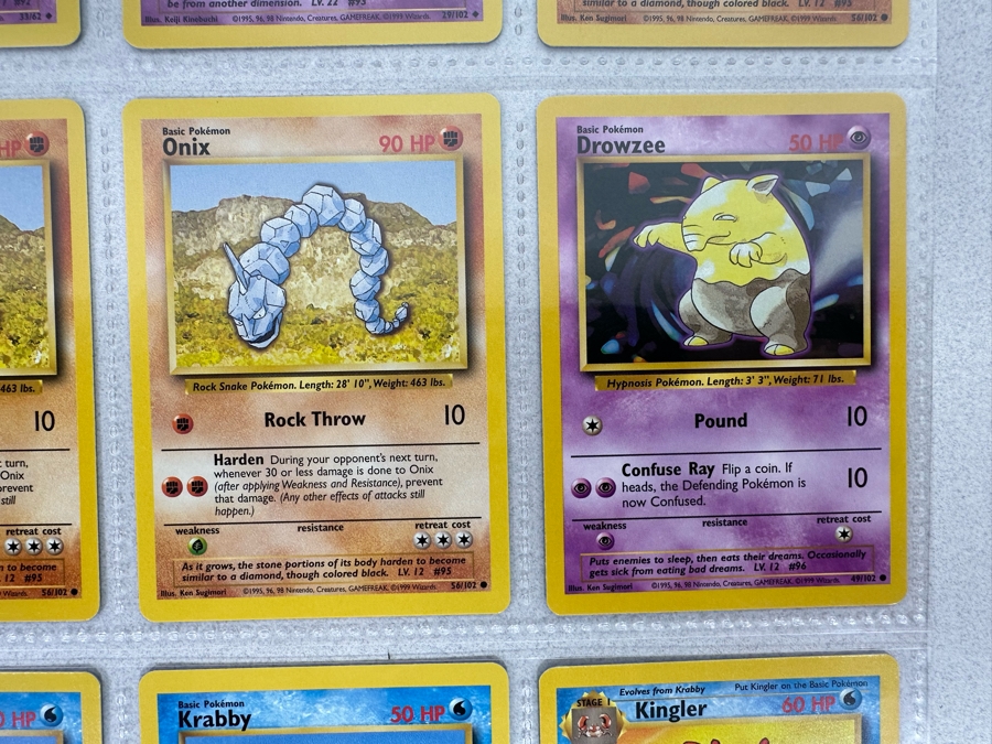 1999 'Unlimited' Third Print Run Pokemon Cards 18 Cards Stored In