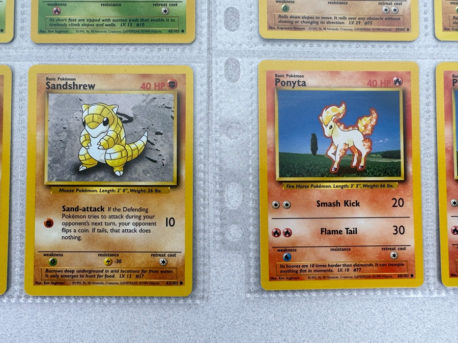 1999 'Unlimited' Third Print Run Pokemon Cards 18 Cards Stored In