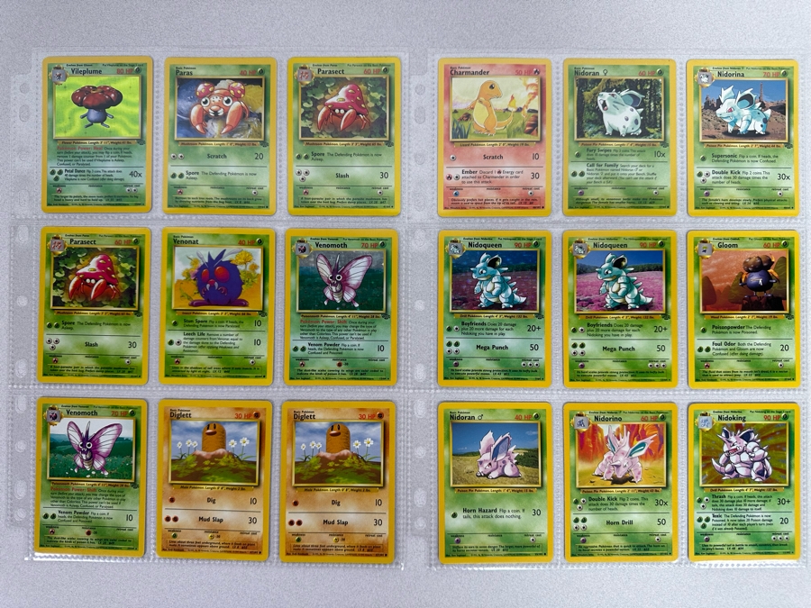 1999 'Unlimited' Third Print Run Pokemon Cards - 18 Cards Stored In Protective Sleeves Ready For Grading - Four Holographic Cards [Photo 1]