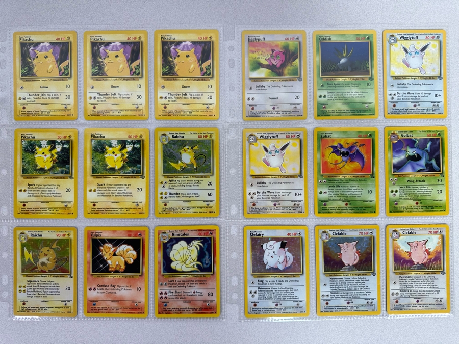 1999 'Unlimited' Third Print Run Pokemon Cards - 18 Cards Stored In Protective Sleeves Ready For Grading - Ten Holographic Cards [Photo 2]