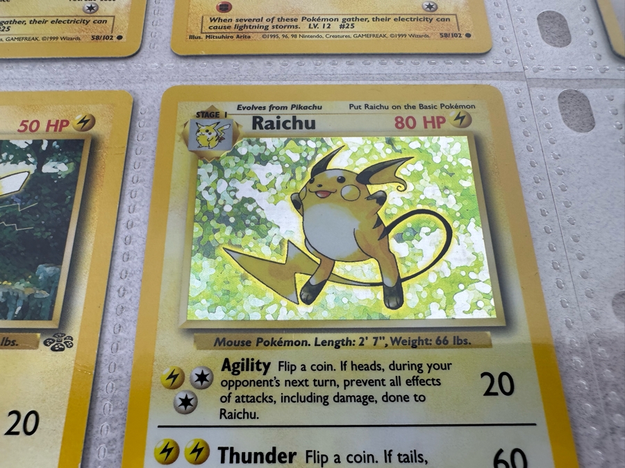 1999 'Unlimited' Third Print Run Pokemon Cards - 18 Cards Stored In Protective Sleeves Ready For Grading - Ten Holographic Cards [Photo 9]