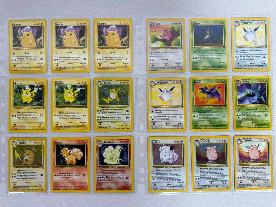 1999 'Unlimited' Third Print Run Pokemon Cards - 18 Cards Stored In Protective Sleeves Ready For Grading - Ten Holographic Cards [Photo 1]