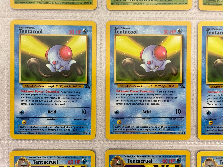 1999 'Unlimited' Third Print Run Pokemon Cards 18 Cards Stored In