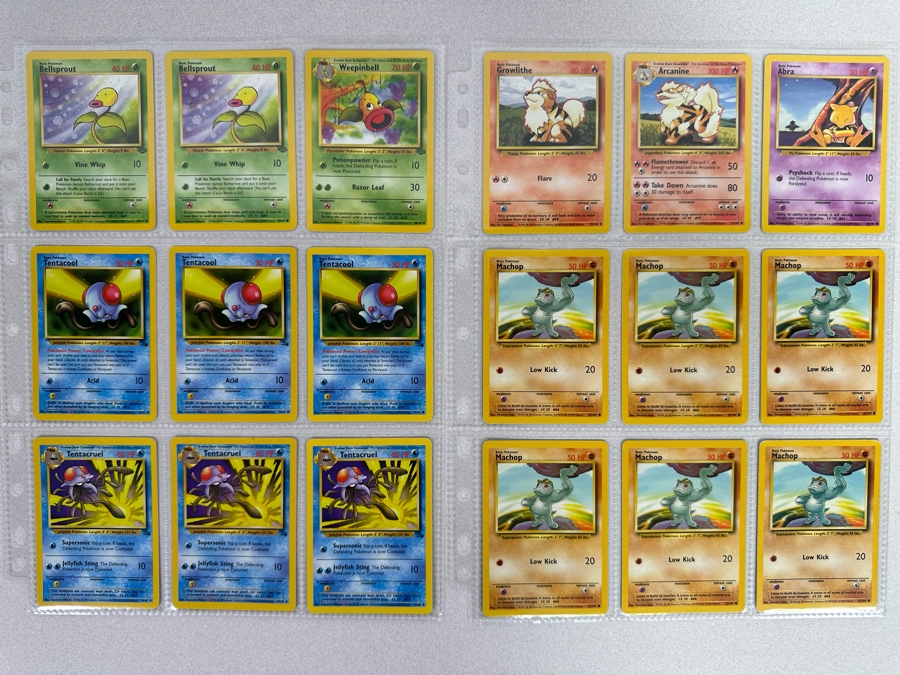 1999 'Unlimited' Third Print Run Pokemon Cards - 18 Cards Stored In Protective Sleeves Ready For Grading [Photo 1]