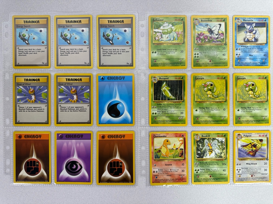 1999 'Unlimited' Third Print Run Pokemon Cards - 18 Cards Stored In Protective Sleeves Ready For Grading [Photo 1]