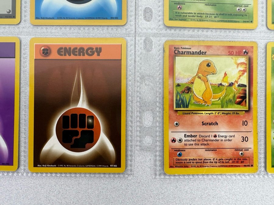 1999 'Unlimited' Third Print Run Pokemon Cards 18 Cards Stored In