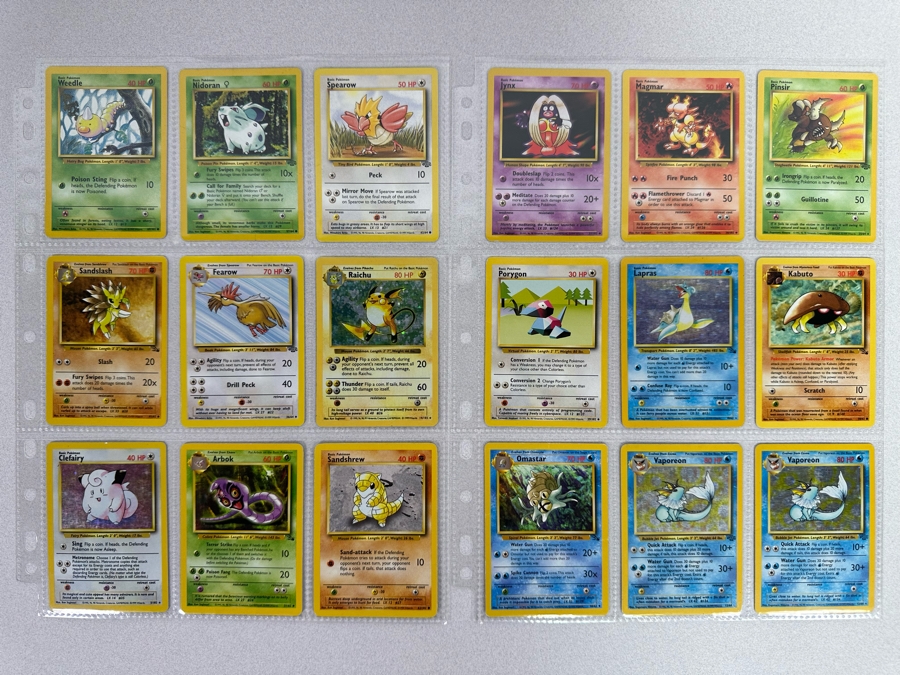 1999 'Unlimited' Third Print Run Pokemon Cards - 18 Cards Stored In Protective Sleeves Ready For Grading - Nine Holographic Cards [Photo 1]