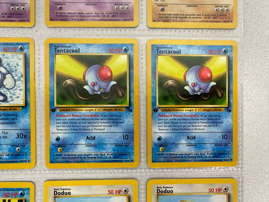 1999 'Unlimited' Third Print Run Pokemon Cards 18 Cards Stored In