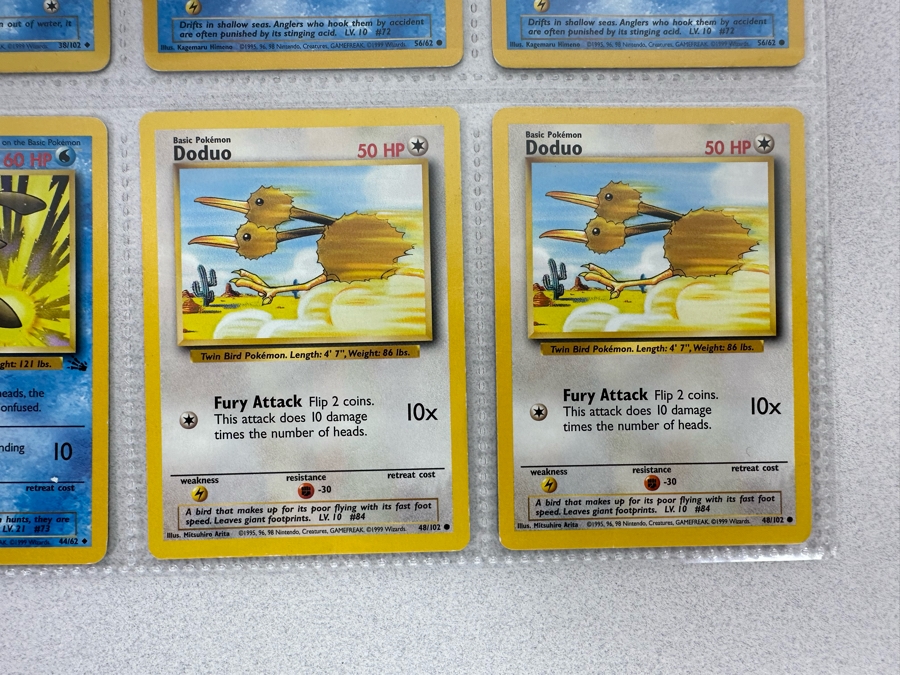 1999 'Unlimited' Third Print Run Pokemon Cards 18 Cards Stored In