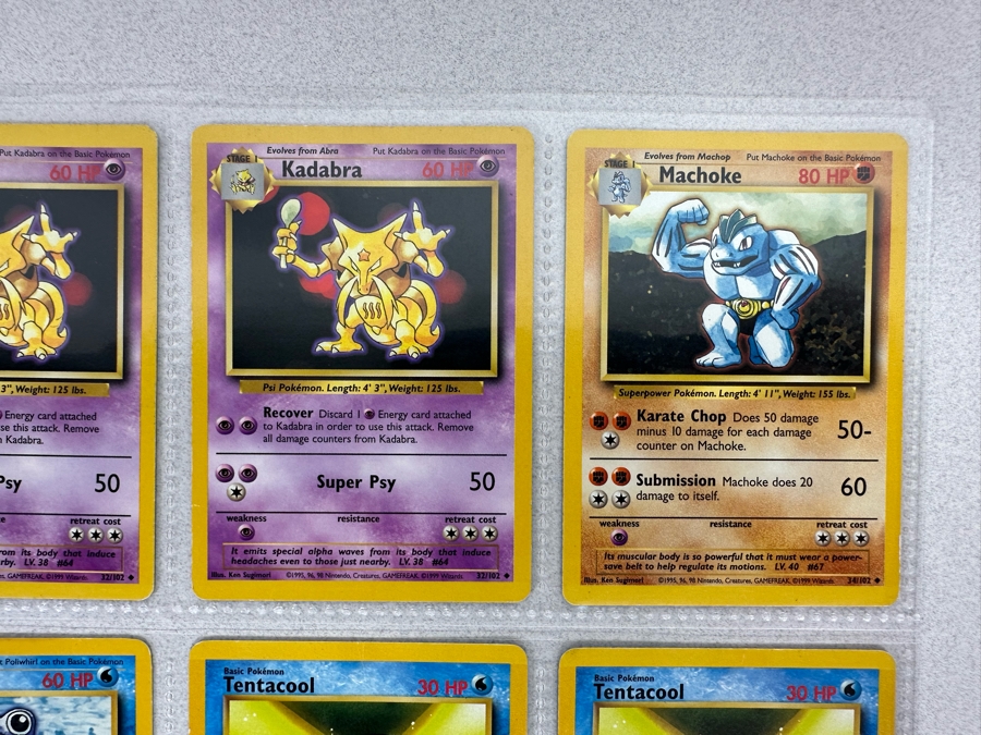 1999 'Unlimited' Third Print Run Pokemon Cards - 18 Cards Stored In Protective Sleeves Ready For Grading - One Holographic Cards [Photo 5]