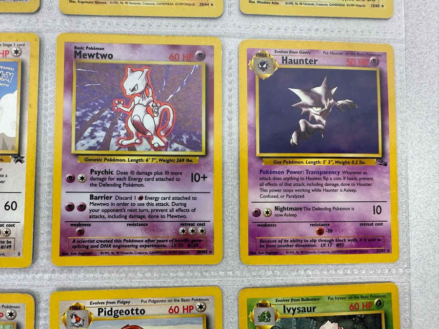 1999 'Unlimited' Third Print Run Pokemon Cards - 18 Cards Stored In Protective Sleeves Ready For Grading - Two Holographic Cards [Photo 9]