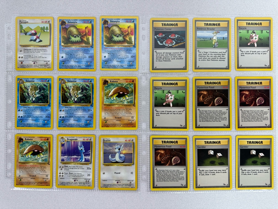 1999 'Unlimited' Third Print Run Pokemon Cards - 18 Cards Stored In Protective Sleeves Ready For Grading [Photo 1]