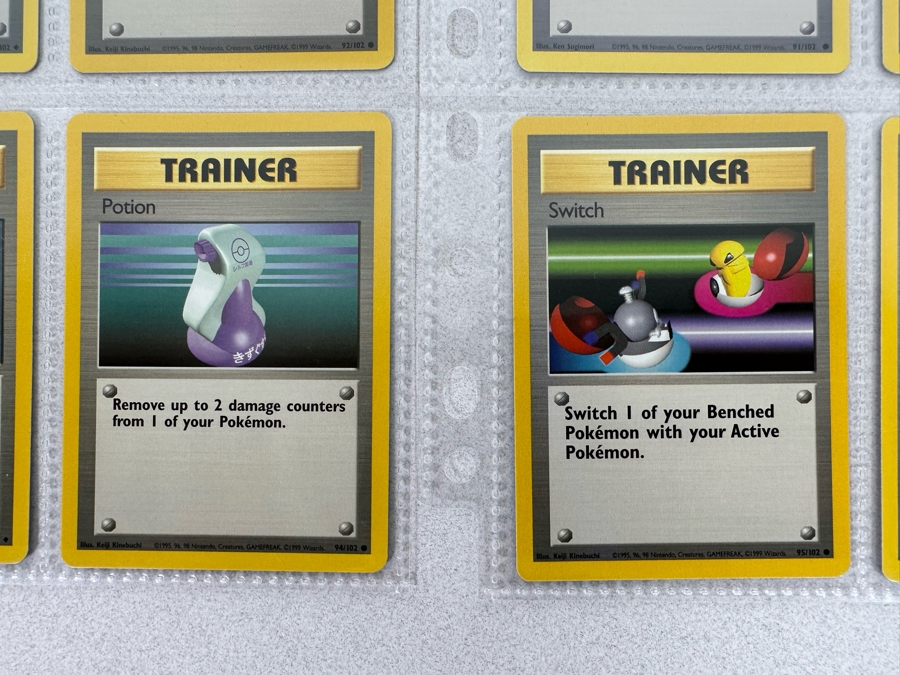 1999 'Unlimited' Third Print Run Pokemon Cards 18 Cards Stored In