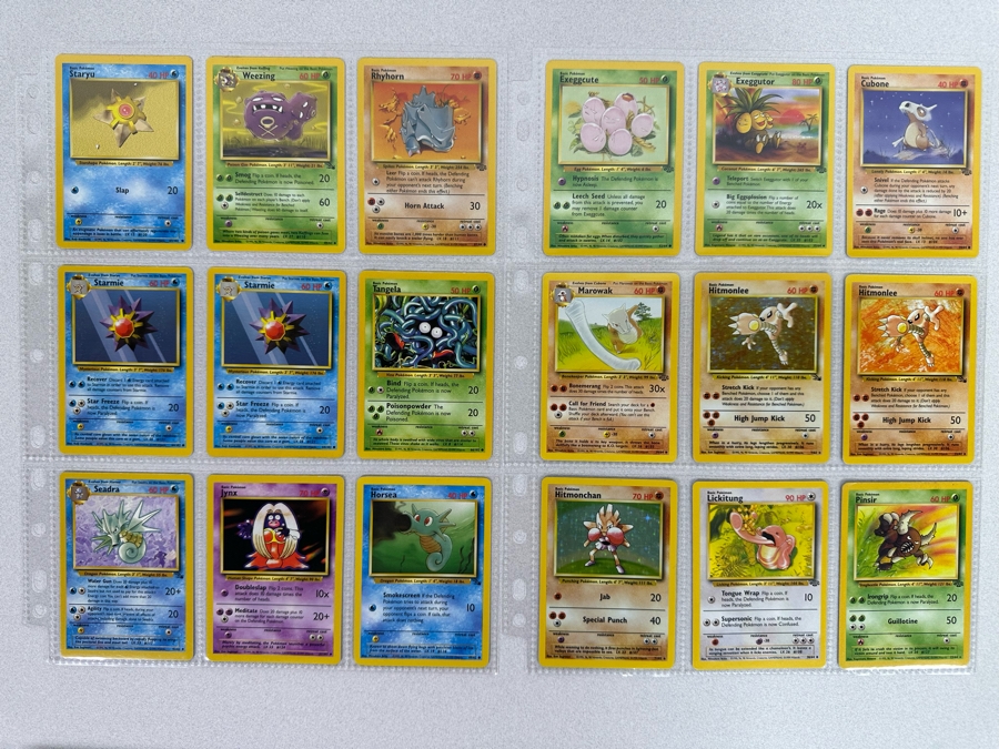 1999 'Unlimited' Third Print Run Pokemon Cards - 18 Cards Stored In Protective Sleeves Ready For Grading - Two Holographic Cards [Photo 1]