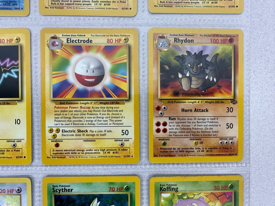 1999 'Unlimited' Third Print Run Pokemon Cards - 18 Cards Stored In Protective Sleeves Ready For Grading - Two Holographic Cards [Photo 8]