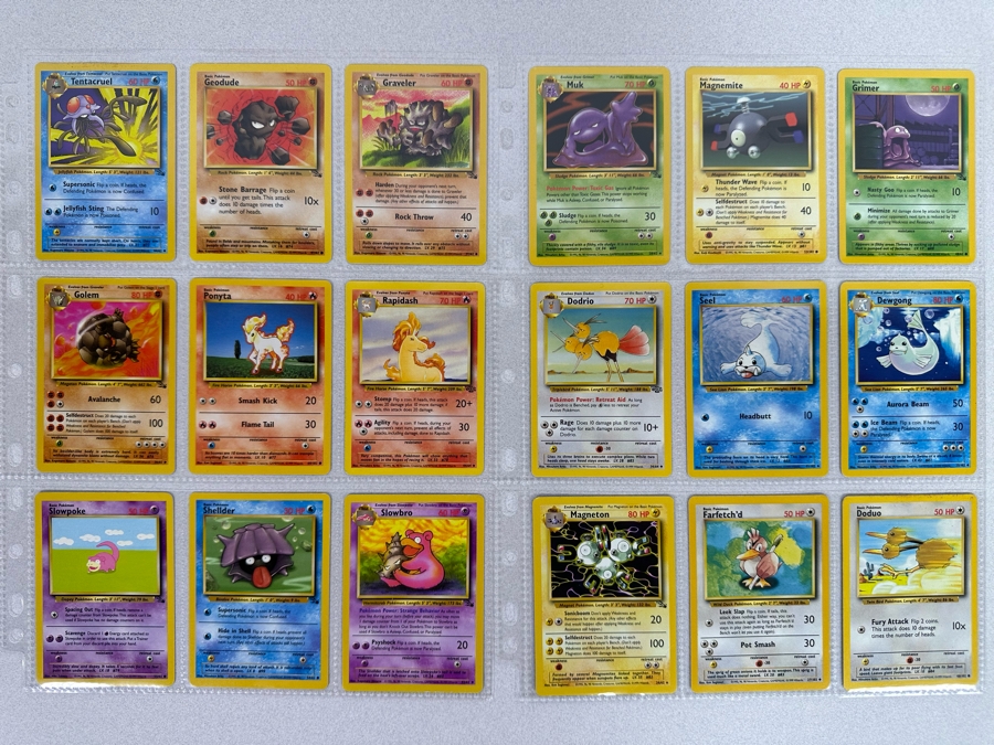 1999 'Unlimited' Third Print Run Pokemon Cards - 18 Cards Stored In Protective Sleeves Ready For Grading [Photo 1]