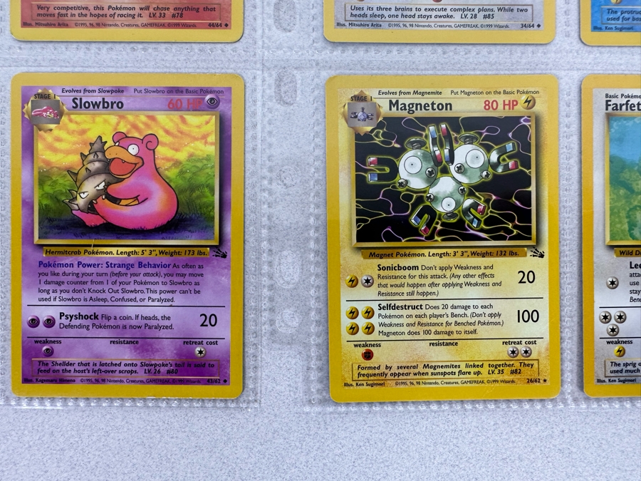 1999 'Unlimited' Third Print Run Pokemon Cards 18 Cards Stored In