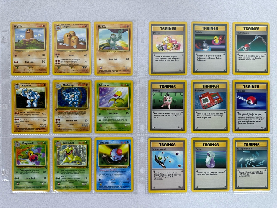 1999 'Unlimited' Third Print Run Pokemon Cards - 18 Cards Stored In Protective Sleeves Ready For Grading - One Holographic Cards [Photo 2]