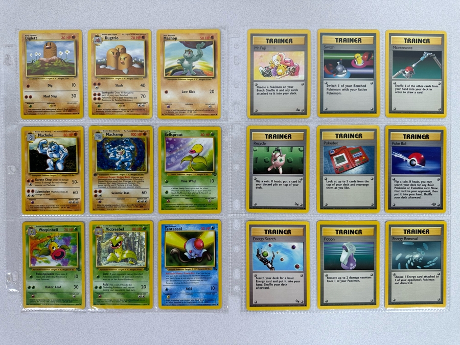 1999 'Unlimited' Third Print Run Pokemon Cards - 18 Cards Stored In Protective Sleeves Ready For Grading - One Holographic Cards [Photo 1]