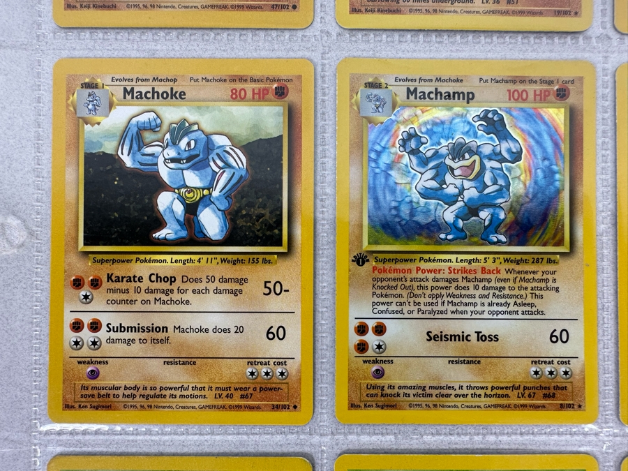 1999 'Unlimited' Third Print Run Pokemon Cards - 18 Cards Stored In Protective Sleeves Ready For Grading - One Holographic Cards [Photo 6]