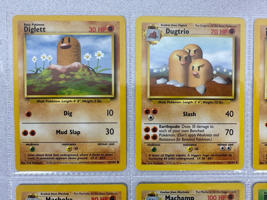 1999 'Unlimited' Third Print Run Pokemon Cards - 18 Cards Stored In Protective Sleeves Ready For Grading - One Holographic Cards [Photo 3]