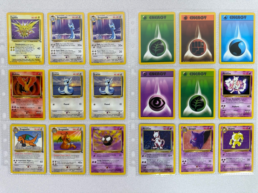 1999 'Unlimited' Third Print Run Pokemon Cards - 18 Cards Stored In Protective Sleeves Ready For Grading - Two Holographic Cards [Photo 2]