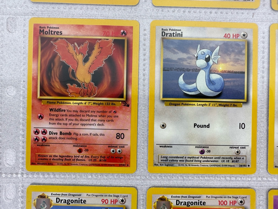 1999 'Unlimited' Third Print Run Pokemon Cards - 18 Cards Stored In Protective Sleeves Ready For Grading - Two Holographic Cards [Photo 7]