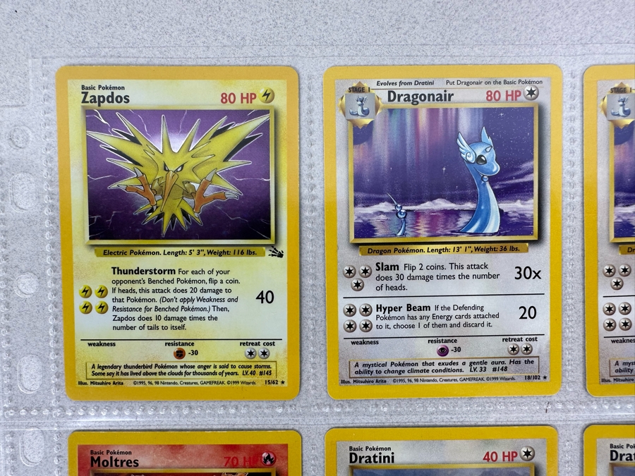 1999 'Unlimited' Third Print Run Pokemon Cards - 18 Cards Stored In Protective Sleeves Ready For Grading - Two Holographic Cards [Photo 3]