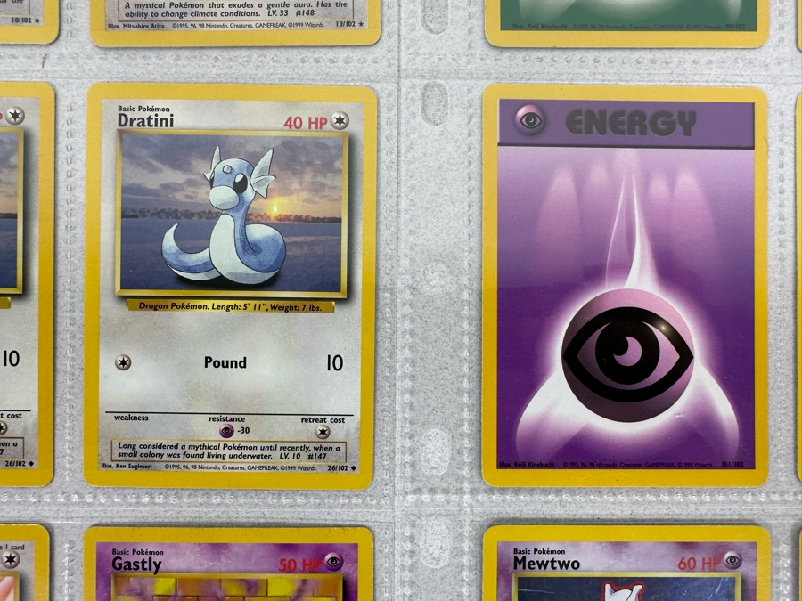 1999 'Unlimited' Third Print Run Pokemon Cards - 18 Cards Stored In Protective Sleeves Ready For Grading - Two Holographic Cards [Photo 8]