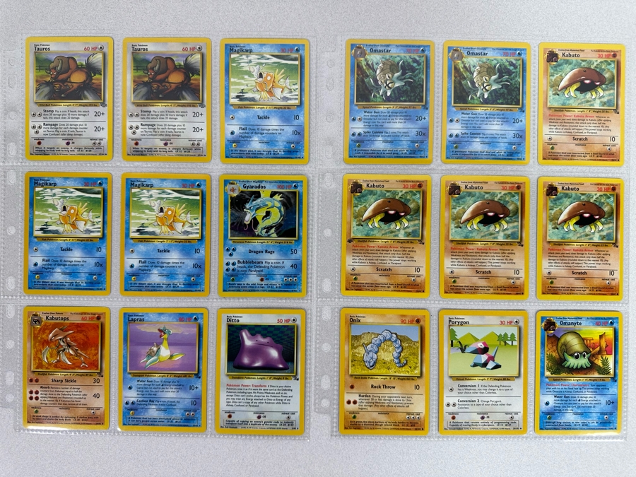 1999 'Unlimited' Third Print Run Pokemon Cards - 18 Cards Stored In Protective Sleeves Ready For Grading - Two Holographic Cards [Photo 2]