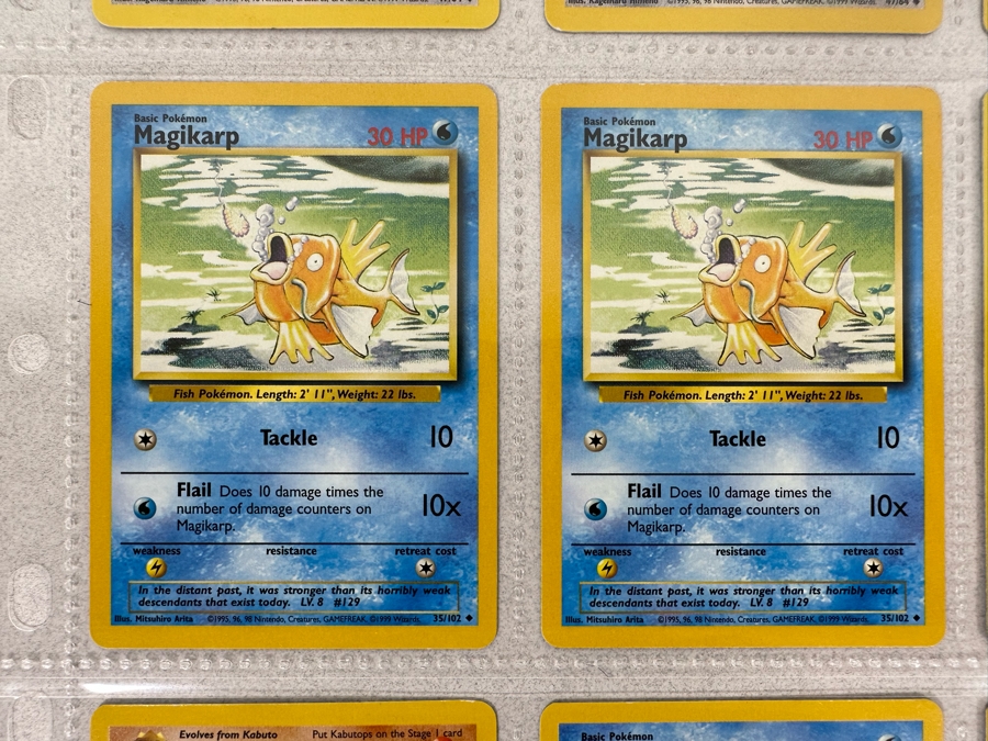 1999 'Unlimited' Third Print Run Pokemon Cards - 18 Cards Stored In Protective Sleeves Ready For Grading - Two Holographic Cards [Photo 6]