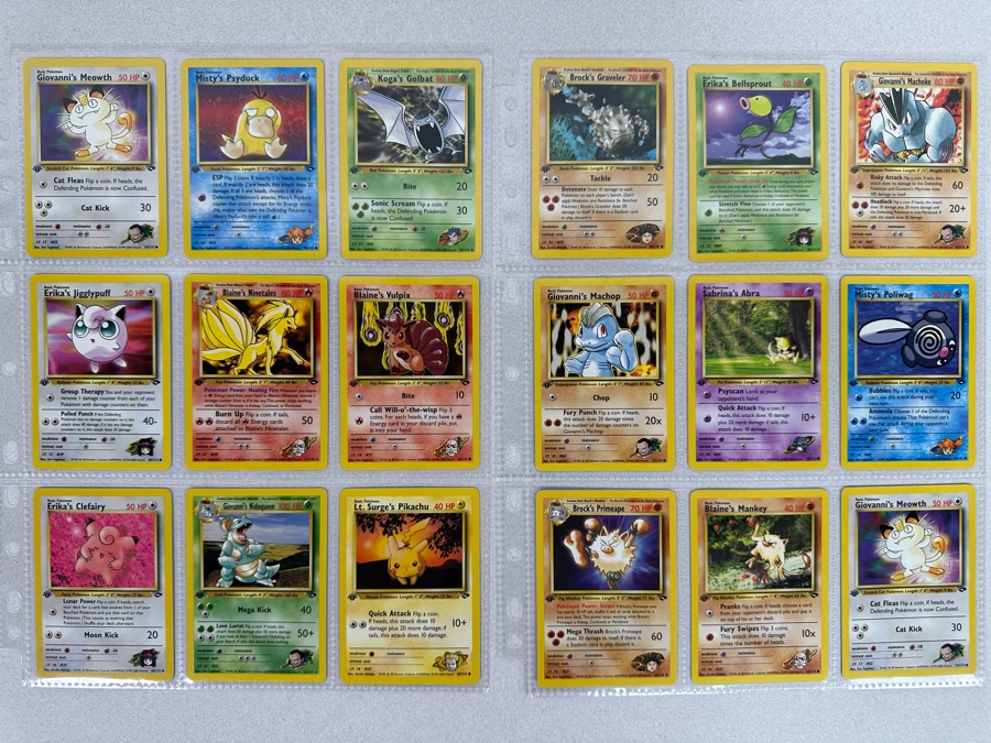 1999-2000 1st Edition Pokemon Cards - 18 Cards Stored In Protective Sleeves Ready For Grading