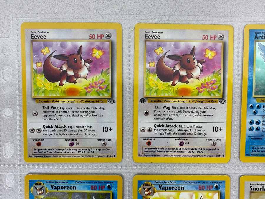 1999 'Unlimited' Third Print Run Pokemon Cards - 18 Cards Stored In Protective Sleeves Ready For Grading - Two Holographic Cards [Photo 3]