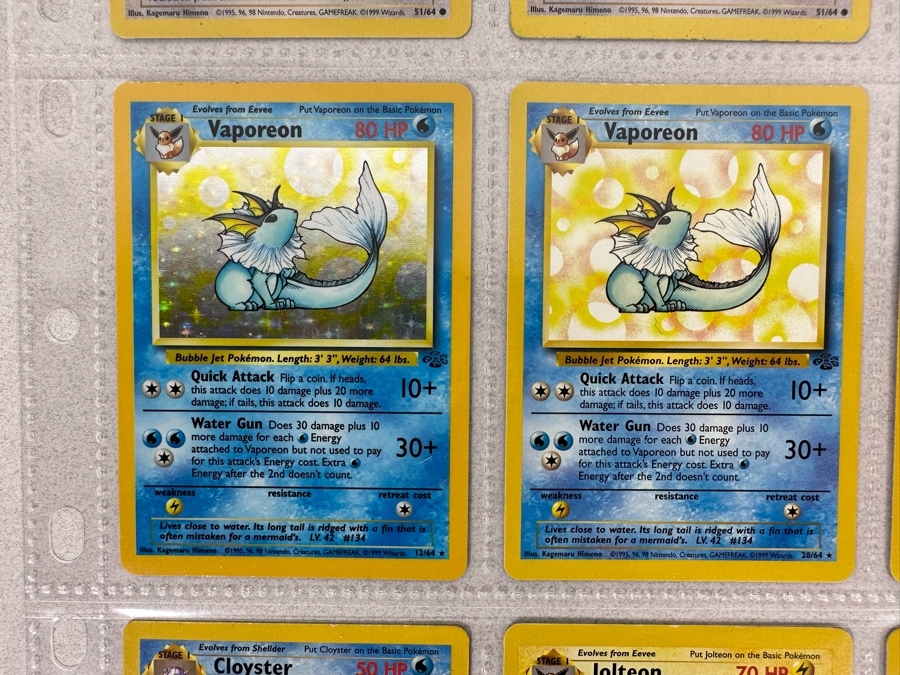 1999 'Unlimited' Third Print Run Pokemon Cards - 18 Cards Stored In Protective Sleeves Ready For Grading - Two Holographic Cards [Photo 7]