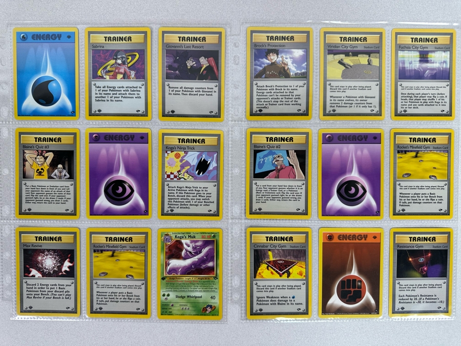 1999-2000 1st Edition Pokemon Cards - 18 Cards Stored In Protective Sleeves Ready For Grading