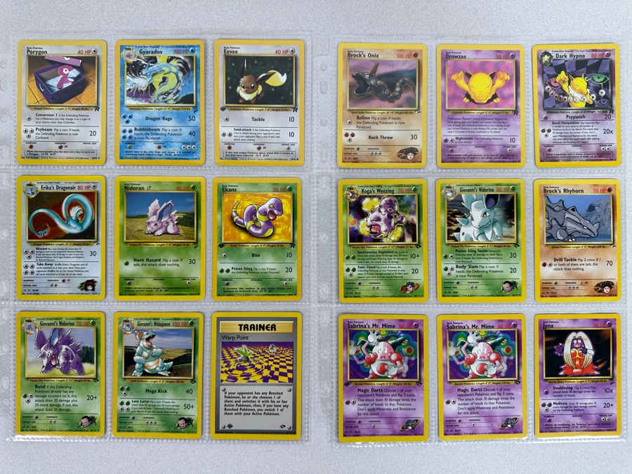 1999-2000 Some 1st Edition Pokemon Cards - 18 Cards Stored In Protective Sleeves Ready For Grading - Three Holographic Cards [Photo 2]