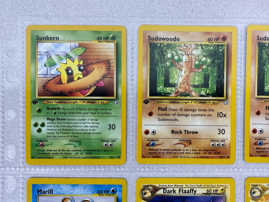 1995-2000 Pokemon Cards - 18 Cards Stored In Protective Sleeves Ready For Grading - Nine 1st Edition Cards & One Holographic Card [Photo 2]