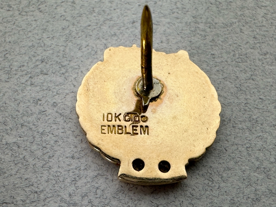 10K Gold Diamonds Caterpillar 30 Years Of Service Pin 2.4g [Photo 4]